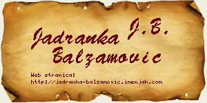 Jadranka Balzamović vizit kartica